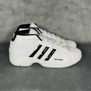 adidas Pro Model 2G Basketball Shoes Unisex Mens 10 Women’s 11.5 White Black